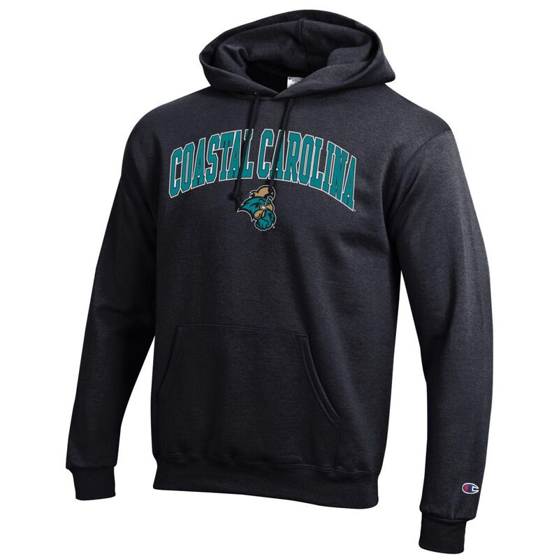 チャンピオン メンズ トップス Tシャツ ロゴ パーカー Men'sChampion Black Coastal Carolina Chanticleers Arch Over Logo Pullover Hoodie Nc2 Black ブラック