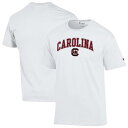 【送料無料】 チャンピオン メンズ Tシャツ トップス Men'sChampion White South Carolina Gamecocks Arch Over Logo T-Shirt Scr White