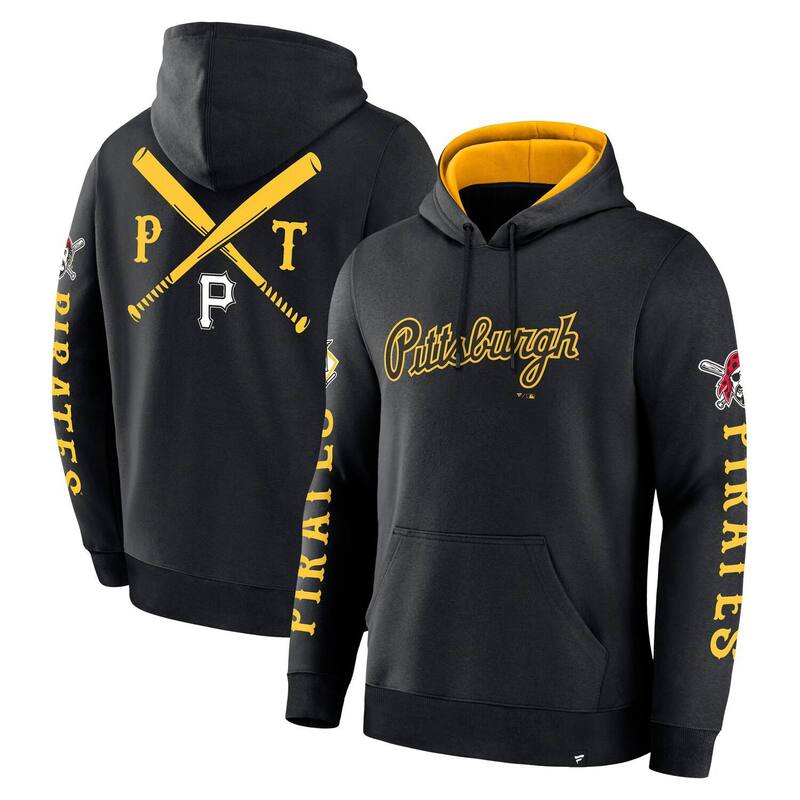 ̵ եʥƥ  T ȥåץ Men's Fanatics Black Pittsburgh Pirates B...