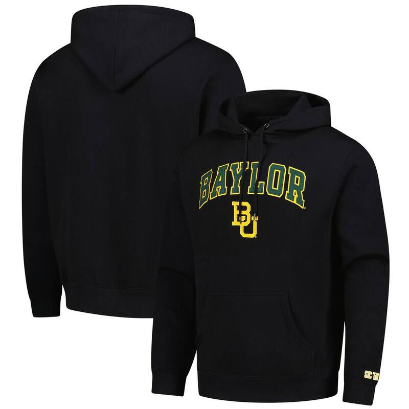 【送料無料】 アンブランデッド メンズ Tシャツ トップス Men's Black Baylor Bears Arch Logo Foundation Fleece Pullover Hoodie Bay Black
