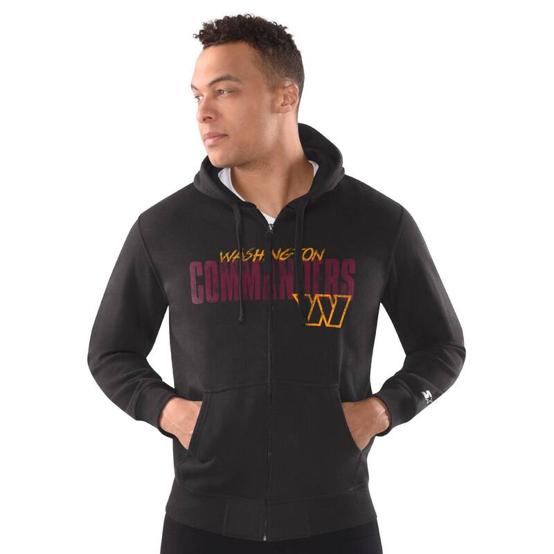 【送料無料】 スターター メンズ ジャケット・ブルゾン アウター Men's Starter Black Washington Commanders Distressed Classic Full-Zip Hoodie Wft Black