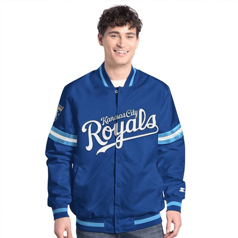 【送料無料】 スターター メンズ ジャケット・ブルゾン アウター Men's Starter Royal Kansas City Royals Scout Full-Snap Varsity Jacket Ryl Blue