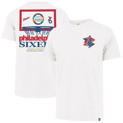 【送料無料】 フォーティセブンブランド メンズ Tシャツ トップス Men's '47 White Philadelphia 76ers City Edition Backboard T-Shirt 76r White 【送料無料】 フォーティセブンブランド メンズ Tシャツ トップス Men's '47 White Philadelphia 76ers City Edition Backboard T-Shirt 76r White