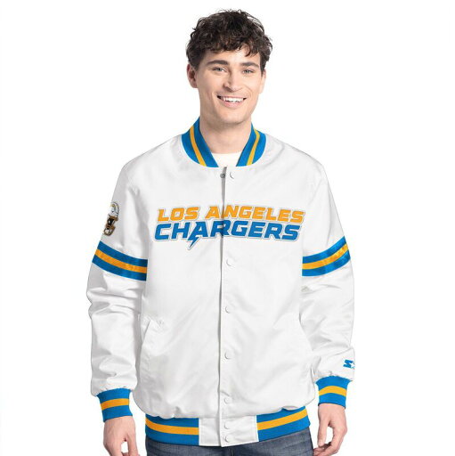 【送料無料】 スターター メンズ ジャケット・ブルゾン アウター Men's Starter White Los Angeles Chargers Scout Full-Snap Varsity Jacket Chg White 【送料無料】 スターター メンズ ジャケット・ブルゾン アウター Men's Starter White Los Angeles Chargers Scout Full-Snap Varsity Jacket Chg White