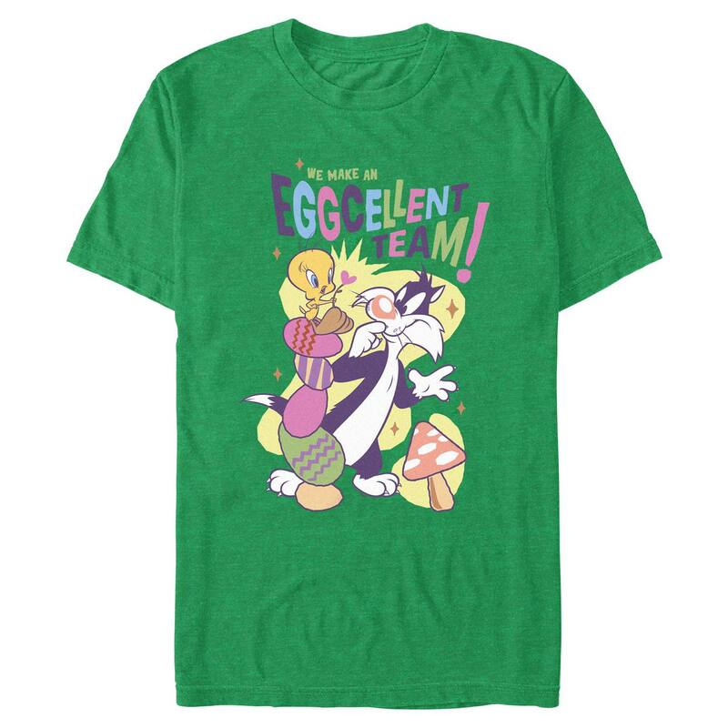 【送料無料】 ライセンス キャラクター メンズ Tシャツ トップス Big & Tall Egg-cellent Team Graphic Tee Kelly Heather