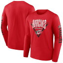 【送料無料】 ファナティクス メンズ Tシャツ トップス Men's Fanatics Red Carolina Hurricanes Headline Long Sleeve T-Shirt Hur Red