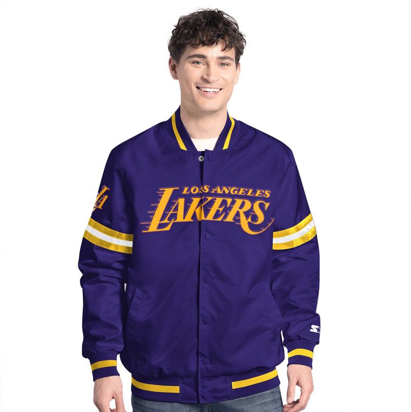 ̵   㥱åȡ֥륾  Men's Starter Purple/Gold Los Angeles...