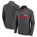 【送料無料】 アンブランデッド メンズ Tシャツ トップス Men's Heather Charcoal Carolina Hurricanes Head-to-Head Raglan Quarter-Zip Top Hur Charco