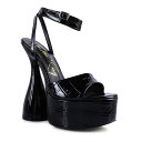 【送料無料】 ロンドンラグ レディース パンプス シューズ London Rag Patent Women's Platform Sandal Black