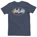 【送料無料】 ライセンス キャラクター メンズ Tシャツ トップス Big & Tall DC Comics Batman Dragon Fruit Logo Tee Navy Heather