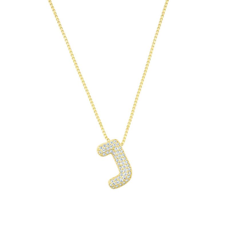 【送料無料】 アドニア レディース ネックレス・チョーカー・ペンダントトップ アクセサリー Adornia 14k Gold Plated Pave Bubble Letter Necklace J