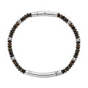 【送料無料】 リンクス メンズ ブレスレット・バングル・アンクレット アクセサリー Men's LYNX Stainless Steel Stone Bead Bracelet Tiger Eye(4)