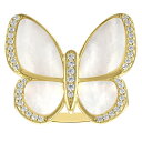 【送料無料】 Designs by Gioelli レディース リング アクセサリー Designs by Gioelli Gold Over Sterling Silver Mother-of-Pearl Butterfly Ring Gold Tone(4)