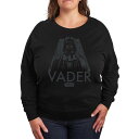 【送料無料】 スター ウォーズ レディース Tシャツ トップス Plus Size Star Wars Darth Vader French Terry Long Sleeve Tee Black