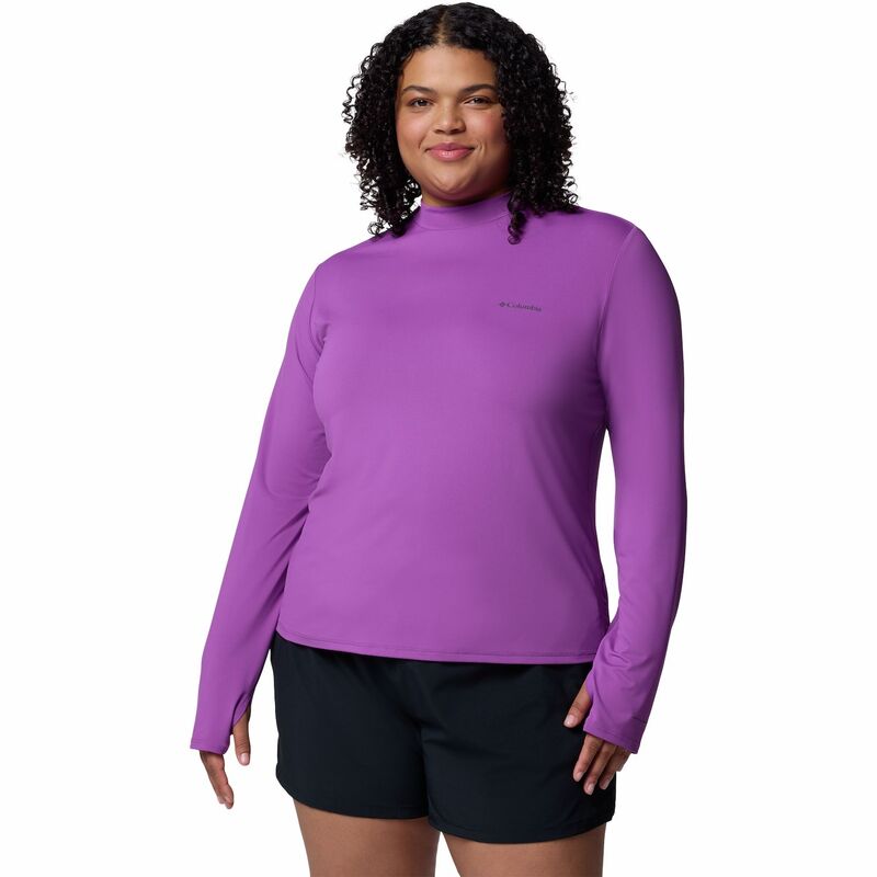 【送料無料】 コロンビア レディース Tシャツ トップス Women's Columbia Chill River Long Sleeve Mock Neck Top Razzle