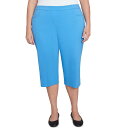 【送料無料】 アルフレッド ダナー レディース カジュアルパンツ ボトムス Plus Size Alfred Dunner Flat Front Allure Classic Clamdigger Capri Pants Azure
