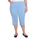 【送料無料】 アルフレッド ダナー レディース カジュアルパンツ ボトムス Plus Size Alfred Dunner Flat Front Allure Classic Clamdigger Capri Pants Iris