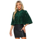 【送料無料】 アレグラ ケー レディース ニット・セーター アウター Sequin Bolero Shrug for Women's Velevet Cape Bridal Cover Up Evening Shawl Wraps Dark Green