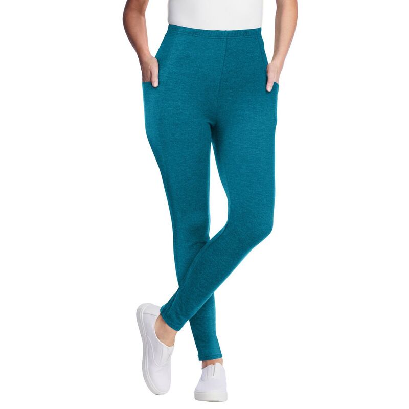 ウーマン ウィズイン レディース ボトムス カジュアルパンツ プラスサイズ プチ Woman Within Women's Plusize Petite Pocket Legging Deep Teal ティール