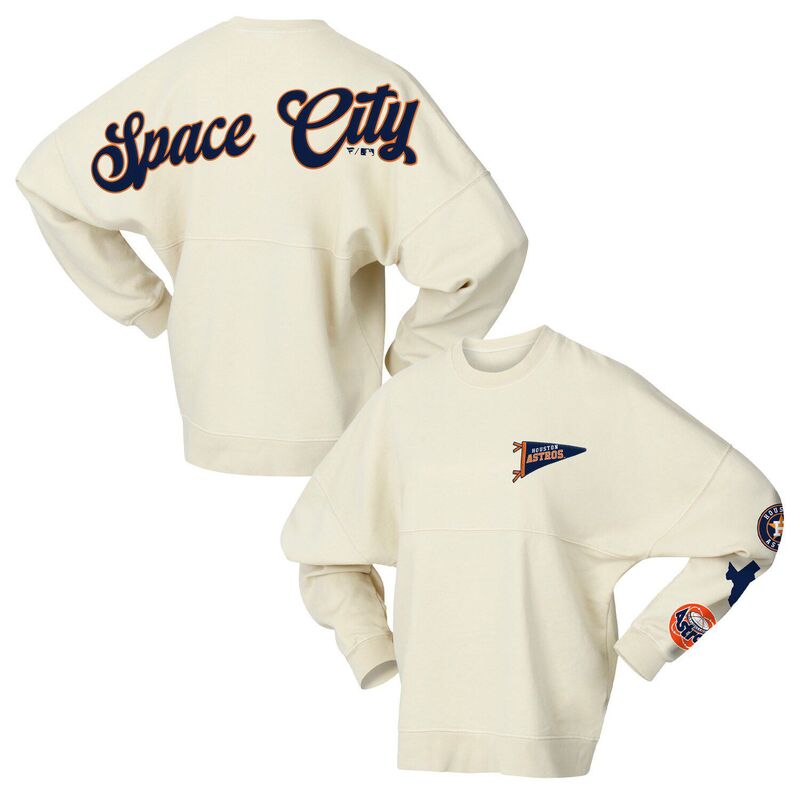【送料無料】 ファナティクス レディース Tシャツ トップス Women's Fanatics Tan Houston Astros Pennant Flag Branded Fleece Pullover Sweatshirt Ast Multi