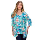 【送料無料】 ロアマンズ レディース ジャケット・ブルゾン アウター Roaman's Women's Plus Size Printed 2 Piece Ta...