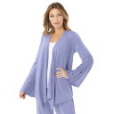 【送料無料】 ロアマンズ レディース ニット・セーター アウター Roaman's Women's Plus Size Lace Trimmed Ultrasmooth Fabric Cardigan Cool Lilac(4)