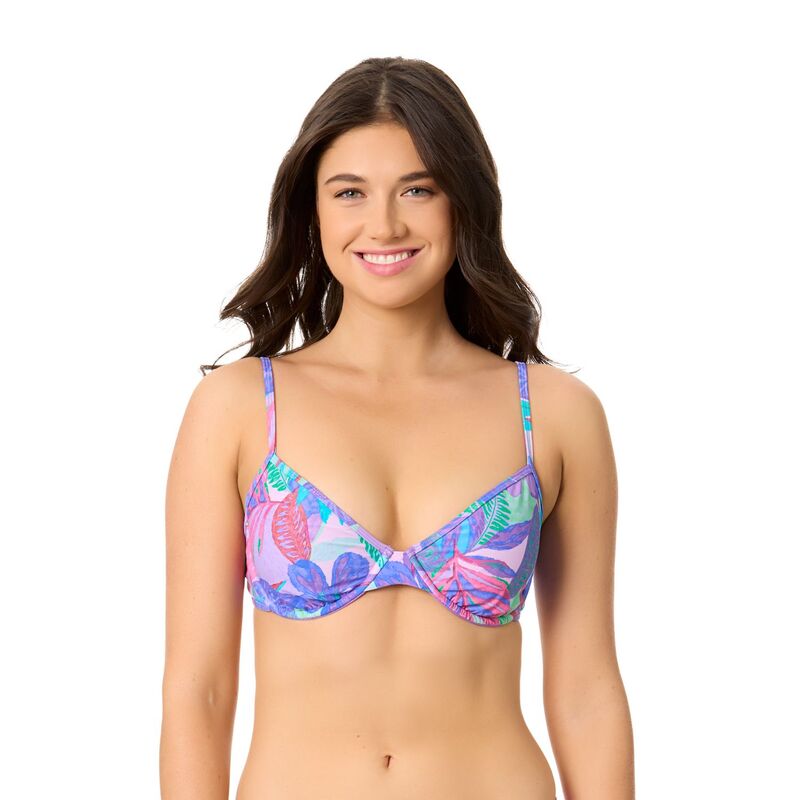 【送料無料】 ハーレー レディース トップのみ 水着 Juniors' Hurley Tropic Jewel Bikini Top Plum Punch