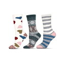 【送料無料】 メモイ レディース 靴下 アンダーウェア 3 Pair Bundle Women's Cozy Crew Socks Violet