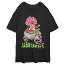 【送料無料】 ライセンス キャラクター レディース Tシャツ トップス Juniors' Strawberry Shortcake Berry Sweet Ride Oversized Graphic Tee Black