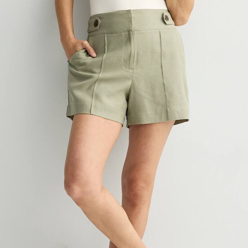 【送料無料】 ナインウェスト レディース ハーフパンツ・ショーツ ボトムス Women's Nine West Pintuck Shorts Laughlin Green