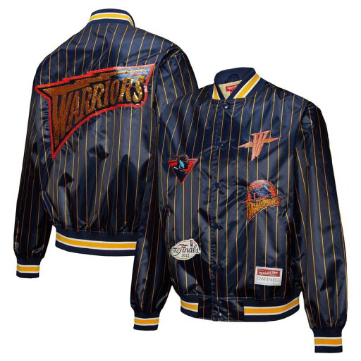 【送料無料】 アンブランデッド レディース ジャケット・ブルゾン アウター Women's Mitchell & Ness x DANNIJO Navy Golden State Warriors Satin Full-Snap Jacket War Navy 【送料無料】 アンブランデッド レディース ジャケット・ブルゾン アウター Women's Mitchell & Ness x DANNIJO Navy Golden State Warriors Satin Full-Snap Jacket War Navy