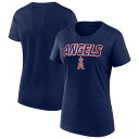 【送料無料】 ファナティクス レディース Tシャツ トップス Women's Fanatics Navy Los Angeles Angels Risk T-Shirt Ang Navy(4)