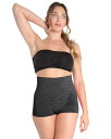 【送料無料】 メモイ レディース パンツ アンダーウェア High-waisted Shaping Boyshorts Skystorm Spacedye
