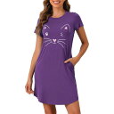 【送料無料】 cheibear レディース ナイトウェア アンダーウェア Womens Short Sleeve Pajamas Printed Sleepsh...