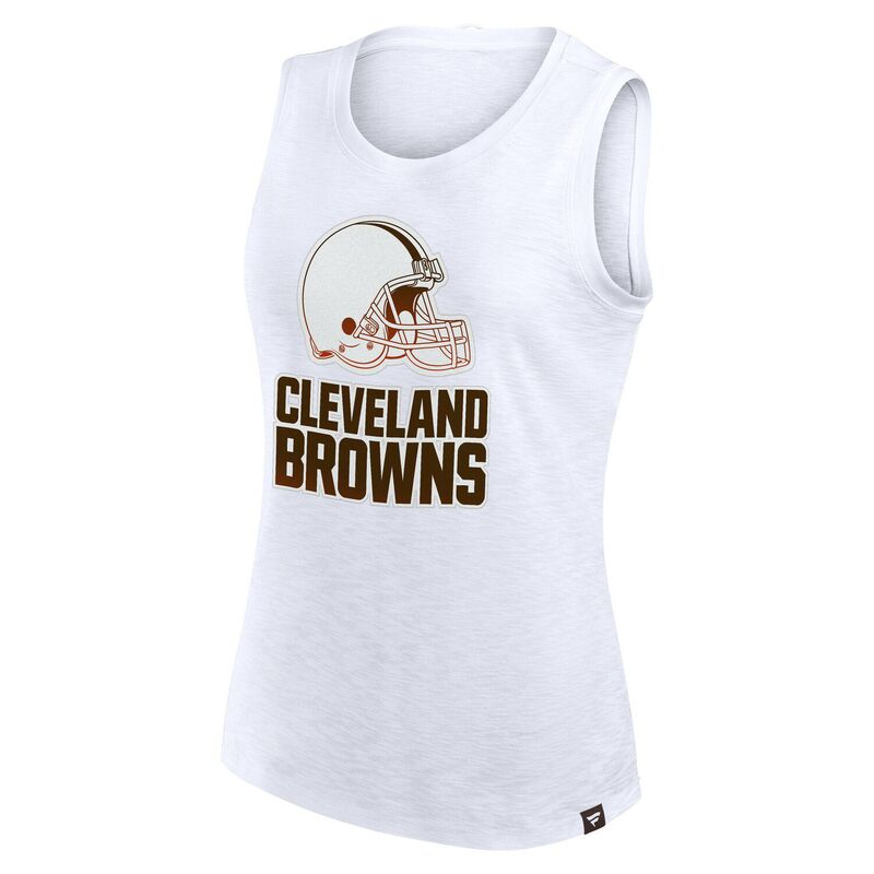 【送料無料】 ファナティクス レディース Tシャツ トップス Women's Fanatics White Cleveland Browns Slub Tank Top Brn White