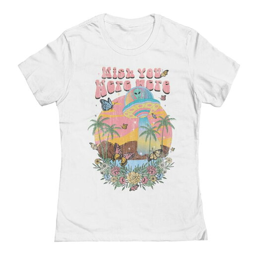 【送料無料】 アンブランデッド レディース Tシャツ トップス Juniors' Wish You Were Here Graphic T-Shirt White 【送料無料】 アンブランデッド レディース Tシャツ トップス Juniors' Wish You Were Here Graphic T-Shirt White