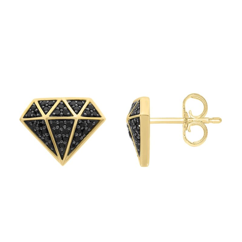 【送料無料】 アンブランデッド メンズ ピアス・イヤリング アクセサリー Sterling Silver 1/3 Carat T.W. Diamond Stud Earrings Gold Tone
