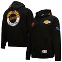 【送料無料】 ミッチェル&ネス メンズ Tシャツ トップス Men's Mitchell & Ness Black Los Angeles Lakers Hardwood Classics Blackout Collection Pullover Hoodie Lak Black
