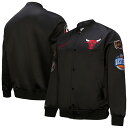 【送料無料】 ミッチェル&ネス メンズ ジャケット・ブルゾン アウター Men's Black Chicago Bulls Hardwood Classics Blackout Collection Satin Full-Zip Jacket Bul Black