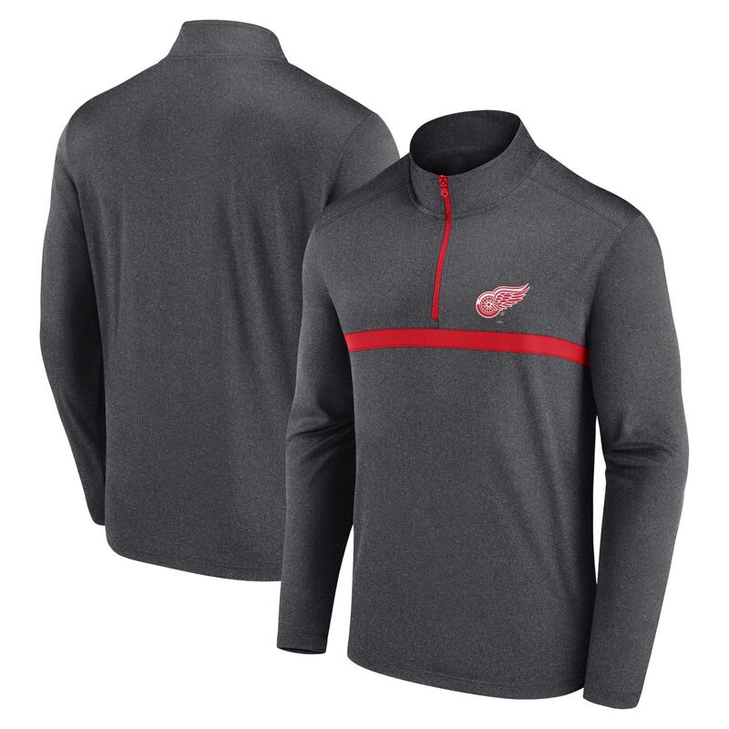 ReVida ŷԾŹ㤨̵֡ ֥ǥå  T ȥåץ Men's Heather Charcoal Detroit Red Wings Head-to-Head Raglan Quarter-Zip Top Rdw CharcoפβǤʤ17,480ߤˤʤޤ