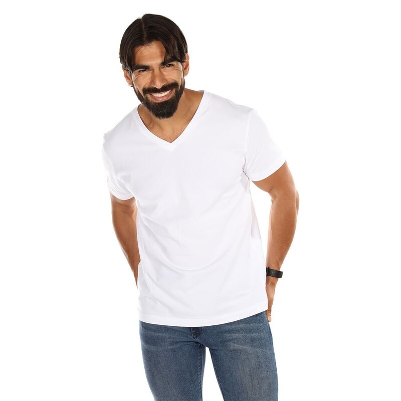【送料無料】 メモイ メンズ シャツ トップス Mens 2 Pair Pack V-neck T-shirt Undershirt White
