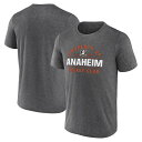 【送料無料】 ファナティクス メンズ Tシャツ トップス Men's Fanatics Heather Charcoal Anaheim Ducks Property Of T-Shirt Dks Charco(4)