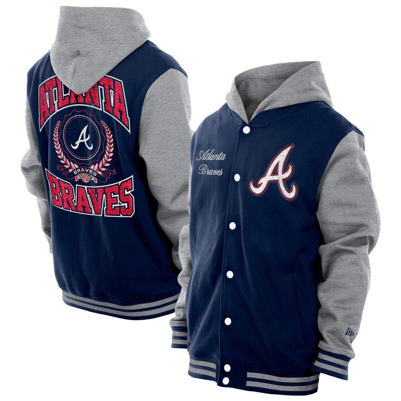 ̵ ˥塼  㥱åȡ֥륾  Men's New Era Navy Atlanta Braves Thr...