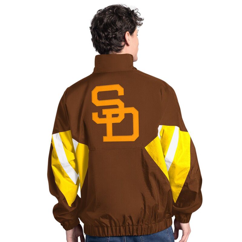 【送料無料】 スターター メンズ Tシャツ トップス Men's Starter Brown San Diego Padres Cooperstown Chief Half-Zip Pullover Pad Brown