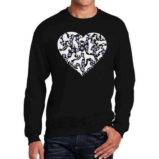 【送料無料】 エルエーポップアート メンズ Tシャツ トップス Dog Heart - Men's Word Art Crewneck Sweatshirt Black 【送料無料】 エルエーポップアート メンズ Tシャツ トップス Dog Heart - Men's Word Art Crewneck Sweatshirt Black