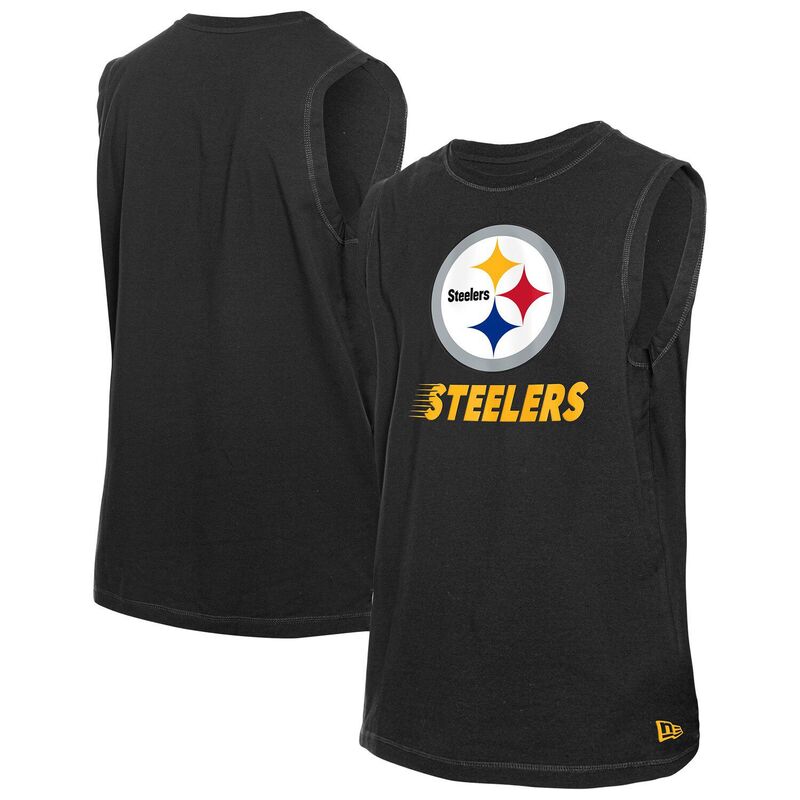 ̵ ˥塼  T ȥåץ Men's New Era Black Pittsburgh Steelers Lei...