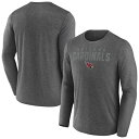 【送料無料】 ファナティクス メンズ Tシャツ トップス Men's Fanatics Heather Charcoal Arizona Cardinals Blackout Long Sleeve T-Shirt Acr Charco