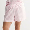 【送料無料】 ソノマ レディース ナイトウェア アンダーウェア Plus Size Sonoma Goods For Life Woven Separates Sleep Shorts Pink Stripe(4)