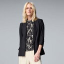 【送料無料】 ヴェラウォン レディース ジャケット・ブルゾン アウター Women's Simply Vera Vera Wang Linen Roll Tab Blazer Black(4)