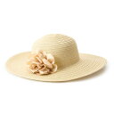【送料無料】 ナインウェスト レディース 帽子 アクセサリー Women's Nine West Flower Accent Wide-Brim Hat Natural
